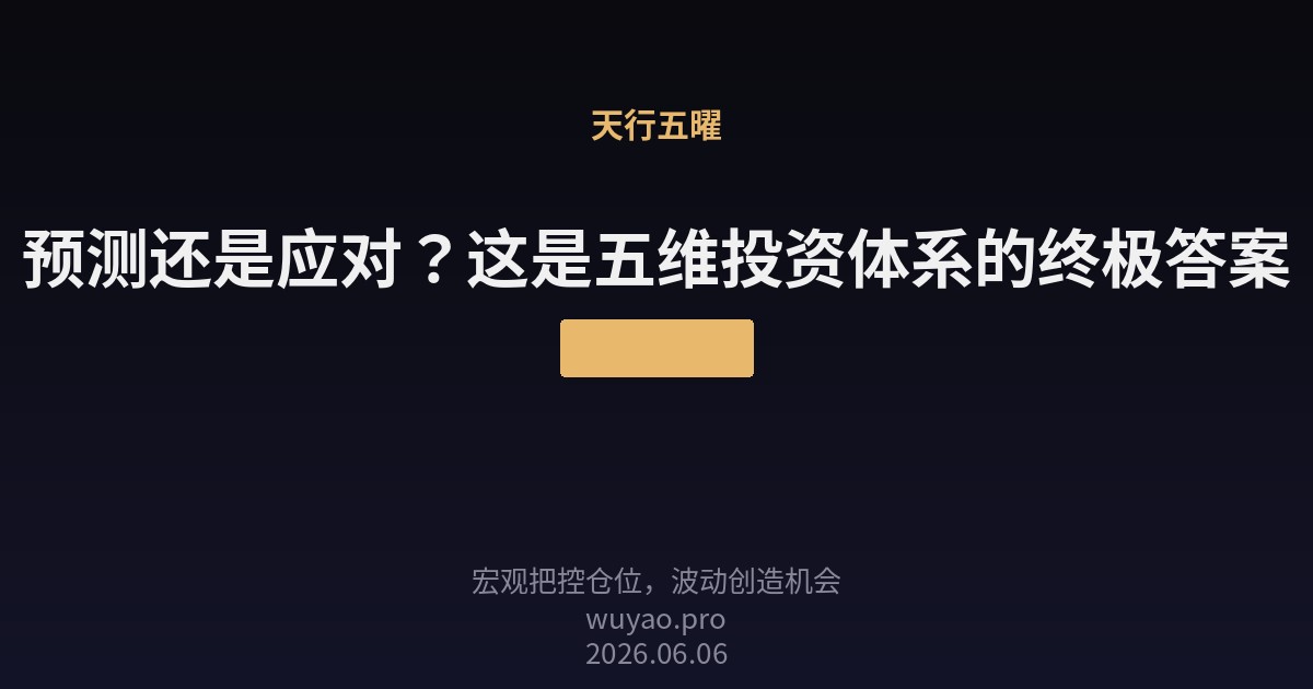 预测还是应对？这是五维投资体系的终极答案