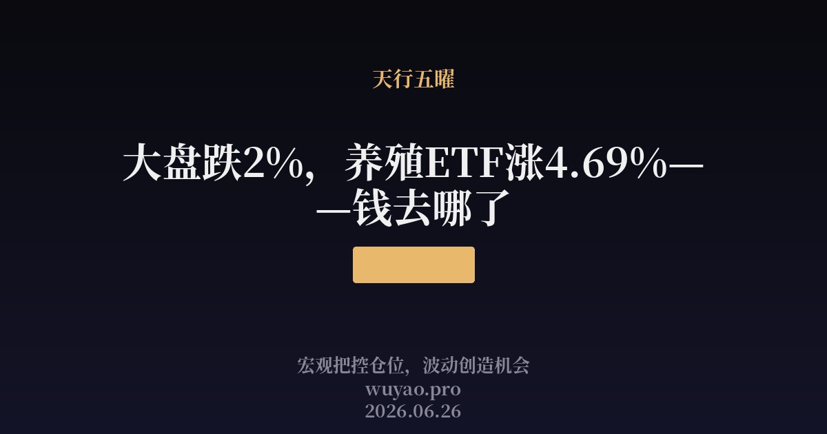 大盘跌2%,养殖ETF涨4.69%——钱去哪了