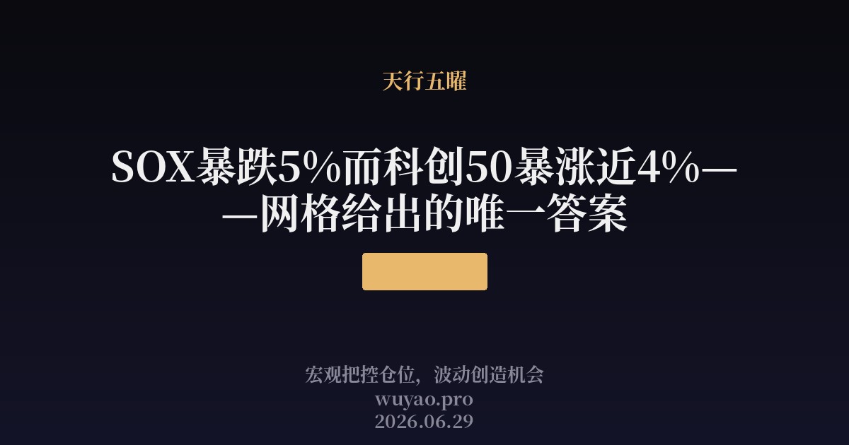 SOX暴跌5%而科创50暴涨近4%——网格给出的唯一答案