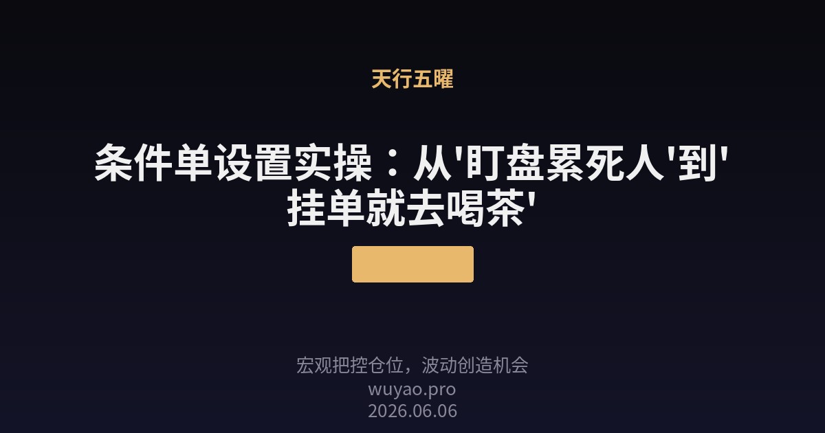 条件单设置实操