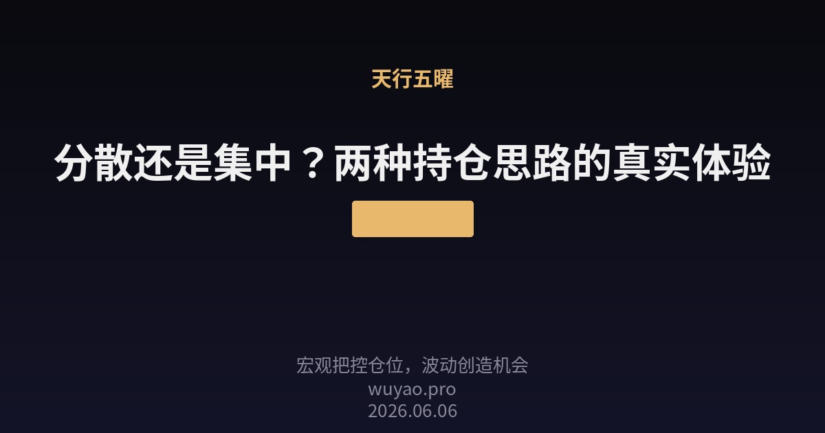 分散还是集中？两种持仓思路的真实体验