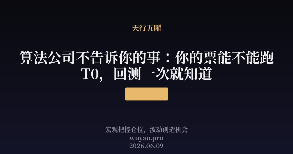 算法公司不告诉你的事：你的票能不能跑T0，回测一次就知道