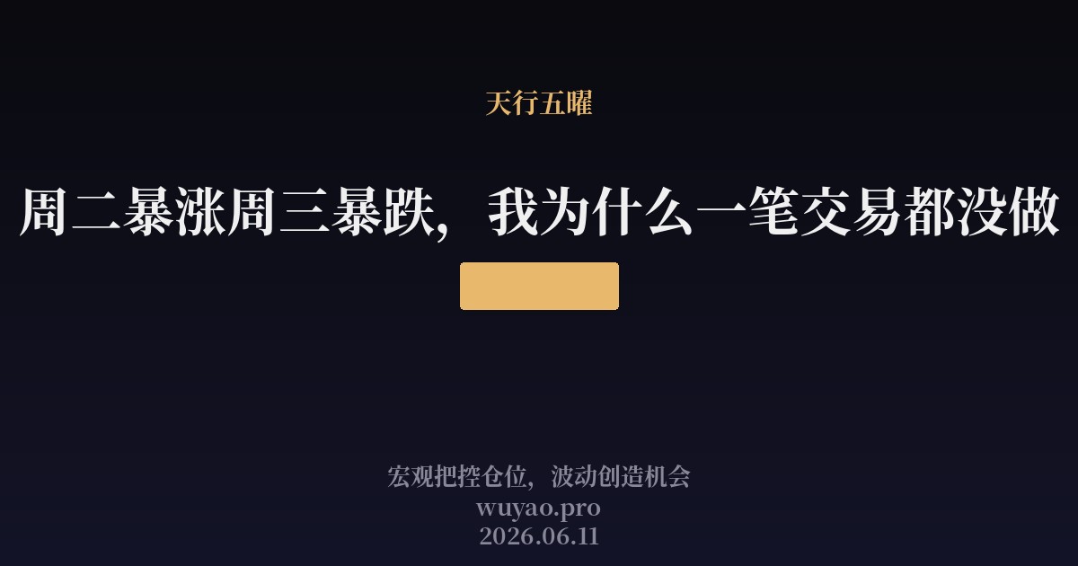 周二暴涨周三暴跌，我为什么一笔交易都没做