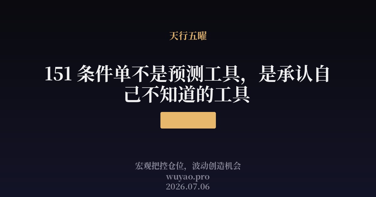 条件单不是预测工具