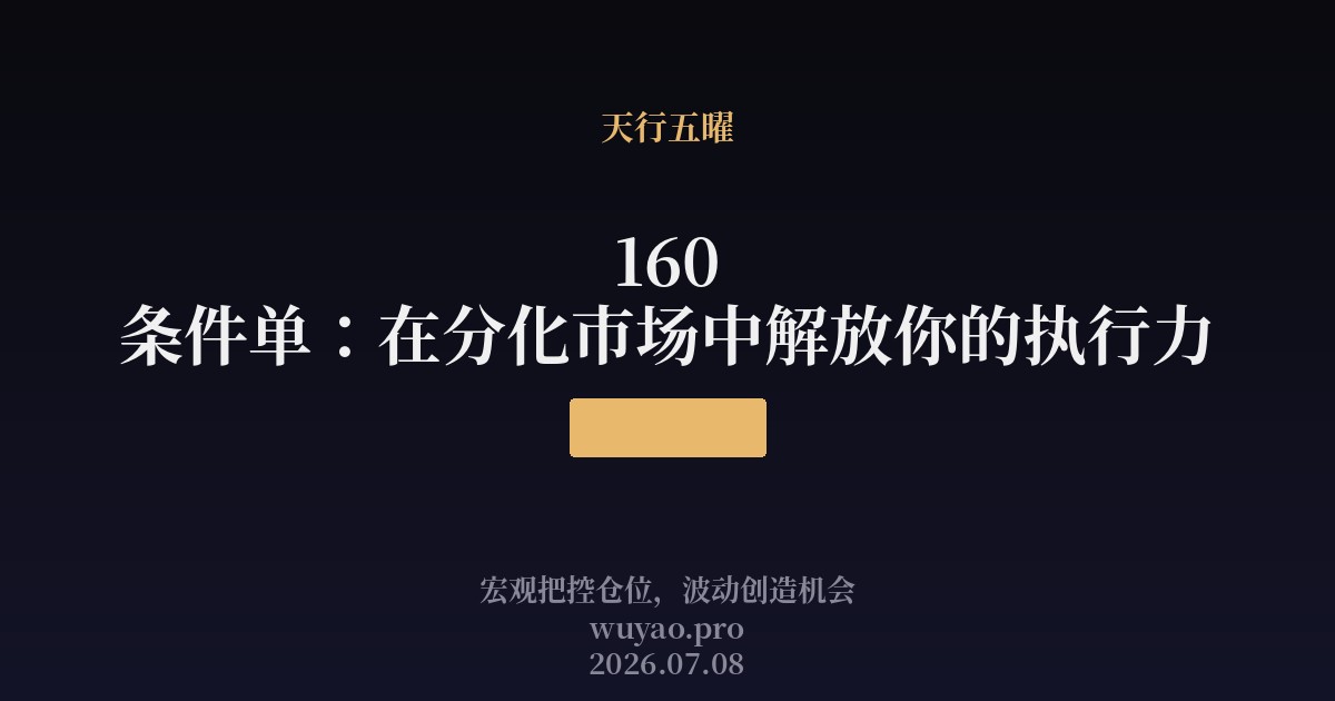 条件单:在分化市场中解放你的执行力