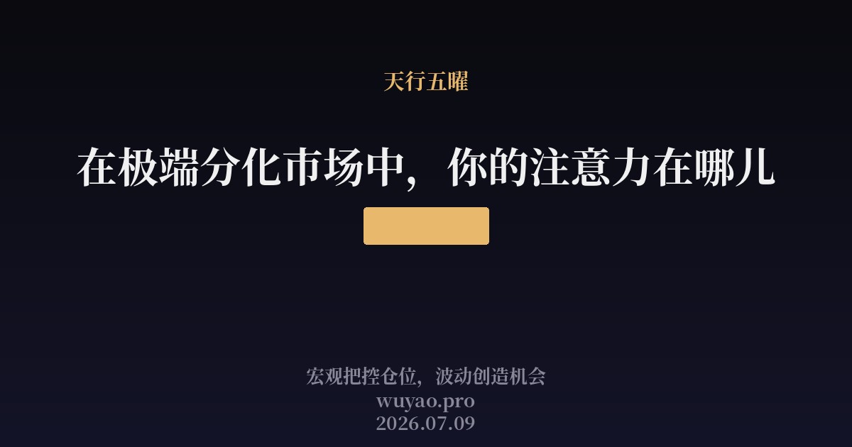 在极端分化市场中,你的注意力在哪儿