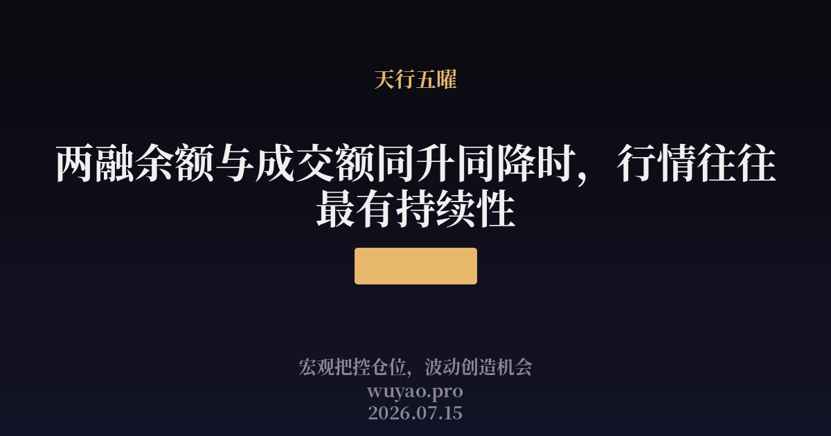 两融余额与成交额同升同降时,行情往往最有持续性