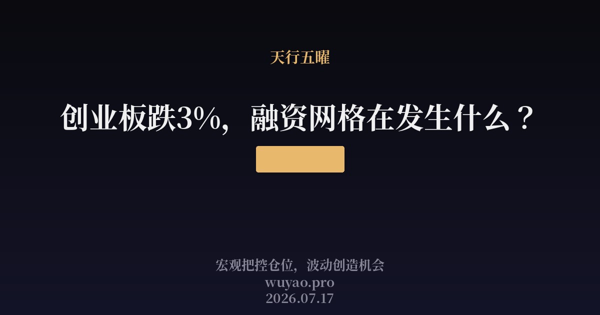 创业板跌3%,融资网格在发生什么?