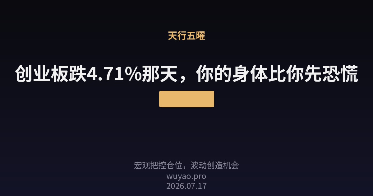 创业板跌4.71%那天,你的身体比你先恐慌