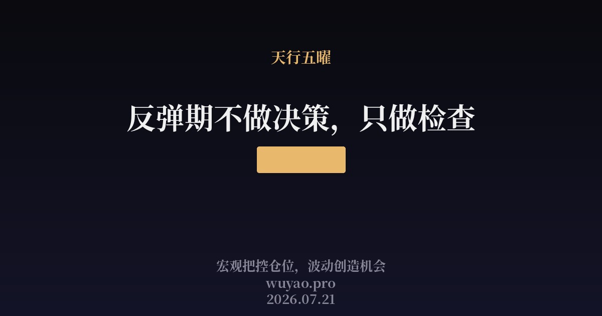反弹期不做决策,只做检查