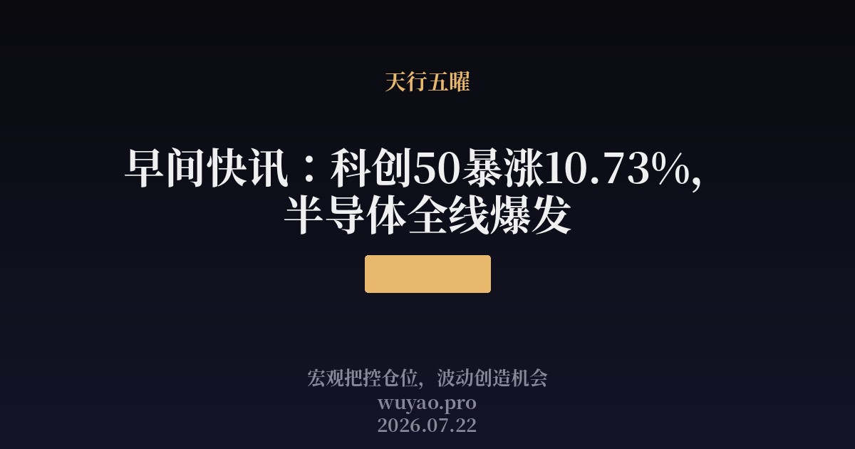 早间快讯:科创50暴涨10.73%,半导体全线爆发
