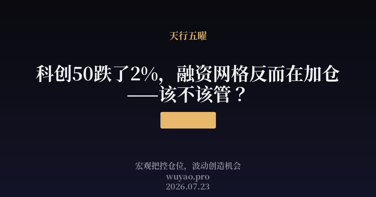 科创50跌了3.78%，融资网格反而在加仓——该不该管？