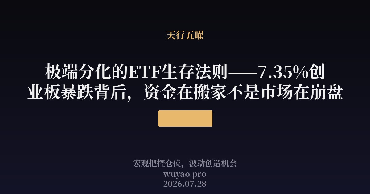 极端分化的ETF生存法则——7.35%创业板暴跌背后，资金在搬家不是市场在崩盘