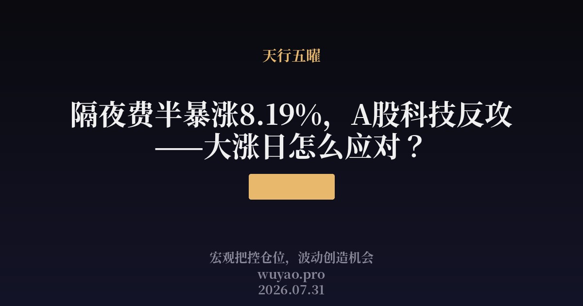 隔夜费半暴涨8.19%,A股科技反攻——大涨日怎么应对?