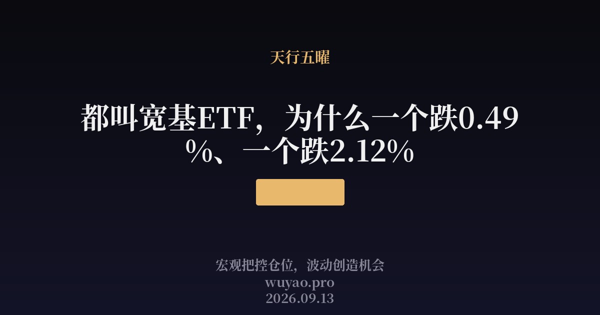 都叫宽基ETF，为什么一个跌0.49%、一个跌2.12%