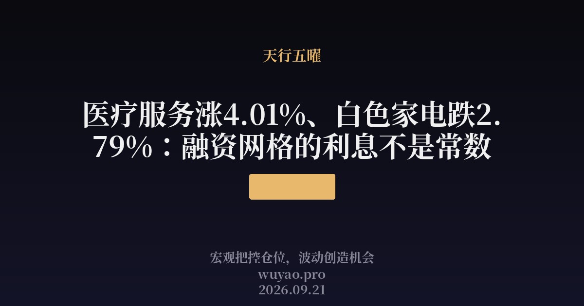 医疗服务涨4.01%、白色家电跌2.79%:融资网格的利息不是常数