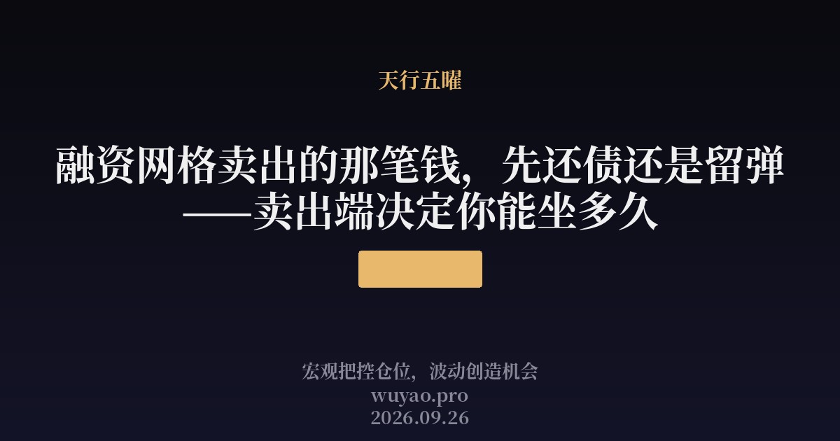 融资网格卖出的那笔钱，先还债还是留弹——卖出端决定你能坐多久