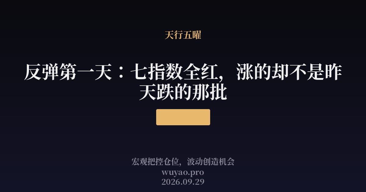 反弹第一天:七指数全红,涨的却不是昨天跌的那批