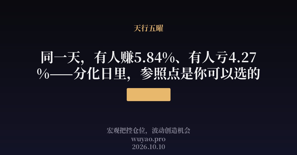 同一天,有人赚5.84%、有人亏4.27%——分化日里,参照点是你可以选的
