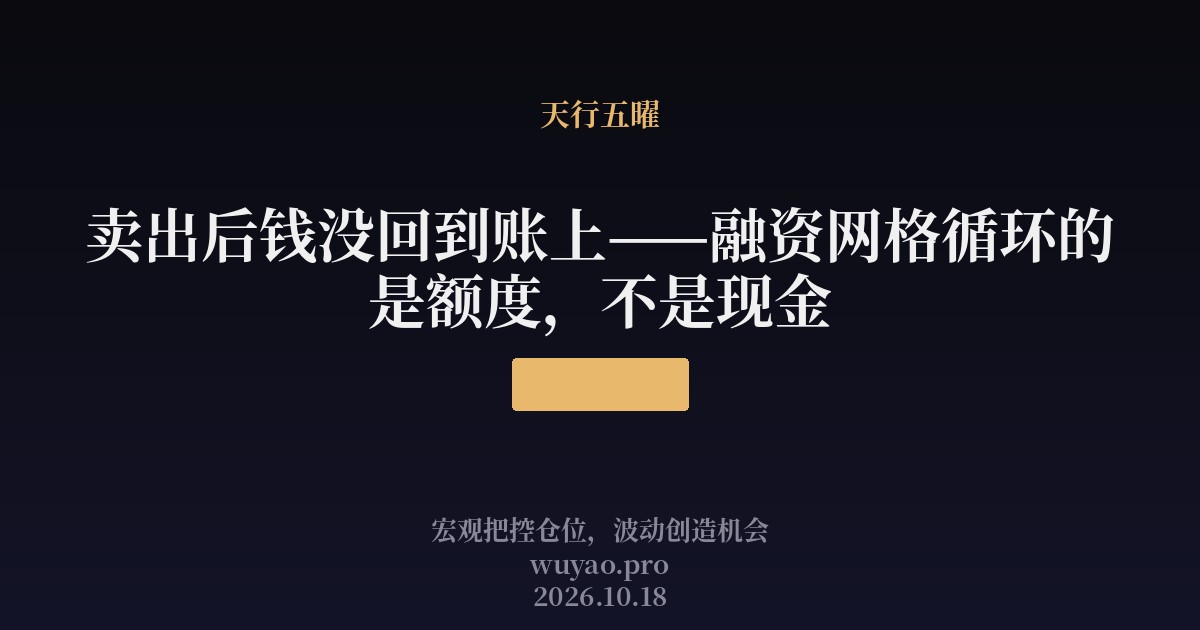 卖出后钱没回到账上——融资网格循环的是额度