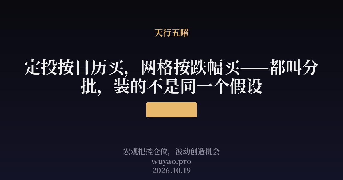 478 定投按日历买，网格按跌幅买——都叫分批，装的不是同一个假设