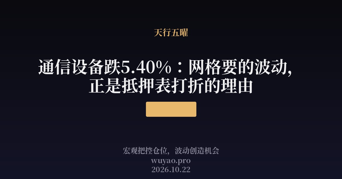 通信设备跌5.40%：网格要的波动，正是抵押表打折的理由
