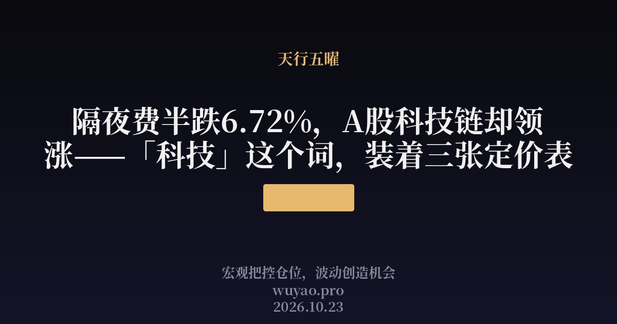 隔夜费半跌6.72%，A股科技链却领涨