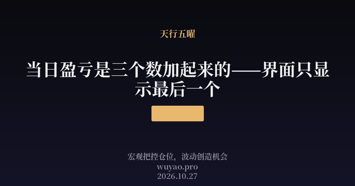 当日盈亏是三个数加起来的